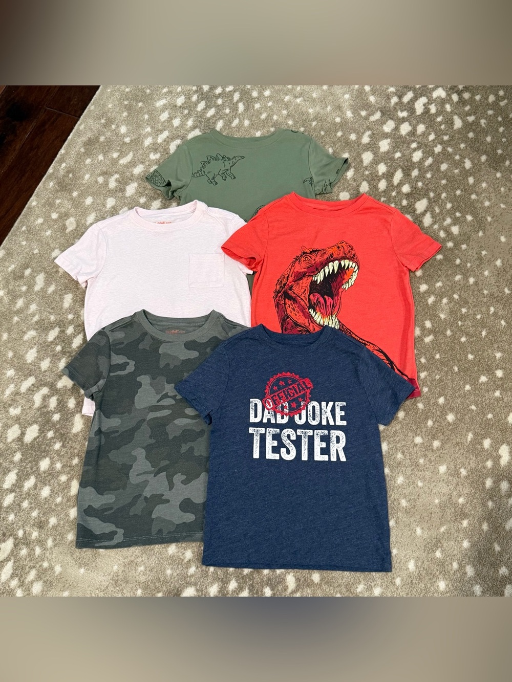 Bundle (5) Boys Cat & Jack Short Sleeve Tees. Size XS 4/5
